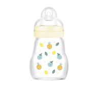 MAM Biberon Verre 170ml 0+ mois - Tétine Débit 1 Blanc