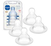 MAM Bottle Nipples Extra Fast Flow Nipple Level 4, for 6+ Months, SkinSoft Silicone Nipples for Baby Bottles, Fits All MAM Bottles, 4 Pack