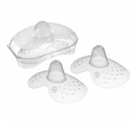 MAM Bouts de sein silicone Taille M 20 mm – Lot de 2 avec boîte de stérilisation