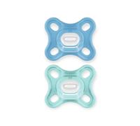 MAM Comfort Sucette Physiologique +0m Bleu Lot de 2 + Boîte de Conservation