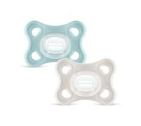 MAM Comfort Sucette en lot de 2, 100% Silicone, avec étui porte-sucette 3-12 mois, neutre