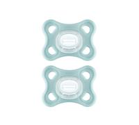 MAM Comfort Sucette en lot de 2, 100% Silicone, avec étui porte-sucette 3-12 mois, neutre