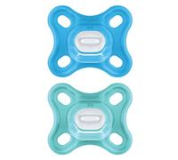 MAM Comfort Sucette Physiologique +0m Bleu Lot de 2 + Boîte de Conservation