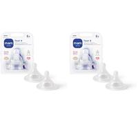 MAM Cross-Cut Teats, Suitable for 6+ Months, Bottle Teats with SkinSoft Silicone, Fits all MAM Baby Bottles, Baby Feeding Essentials, Pack of 2 (Lot de 2)