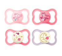 MAM Day & Night MAM Air Lot de 4 tétines en silicone pour bébé de 16 ans et plus, avec 2 boîtes de transport stérilisées