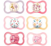 MAM Day & Night MAM Air Skin Soft Lot de 6 tétines en silicone pour fille de 16 ans et plus, avec 3 boîtes de transport stérilisées
