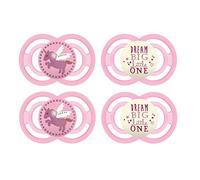 MAM Day & Night Perfect - Lot de 4 tétines luminescentes :2 MAM Perfect et 2 MAM Perfect Night - Pour un développement naturel des dents et de la mâchoire - 16 mois et plus - Motif : licorne