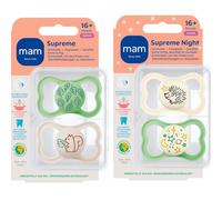 MAM Dental Sucette Supreme 16+ mois, unisex, lot de 4, 2 étui de stérilisation