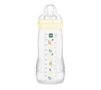 MAM Easy Active 6 mois et plus Couleur Perle (330 ml) - avec tétine en silicone débit X vitesse ultra-rapide - pour bébé avec fermeture hermétique