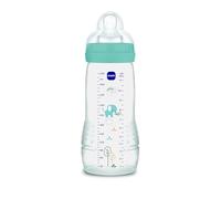 MAM Easy Active Baby Bottle, Easy-to-Grip Ergonomic Bottle, Large Learning Bottle, MAM No. 3 Silicone Teat and Leak-Proof Lid, 4+ Months, Blue, 330 ml