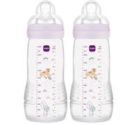 MAM Easy Active Biberon 2ème Age 6 Mois + Débit Très Rapide 330ml (Lot de 2)