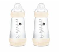 MAM Easy Start A139 - Biberon anti-colique breveté avec tétine en silicone ultra douce, bébés à partir de 2 mois, 2 unités, autostérilisation en 3 minutes, 260 Millilitres, Modèle Assorti