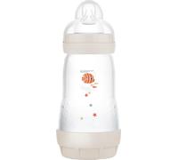 MAM Easy Start Anti-Colic Baby Bottle (260 ml) | 0+ Mon | Biberon avec valve de fond | 94% d'acceptation | 96% de recommandations des sages-femmes | 80% de coliques en moins | Poisson/beige/coton