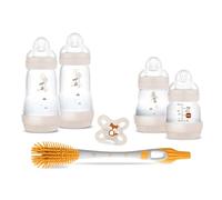 MAM Easy Start Anti-Colic Ensemble de biberons pour bébé 0+ avec tétines SkinSoft Taille 0 (lait maternel, préformé), tétine taille 1 (formule), mini tétine 0-2 mois et brosse pour biberon MAM