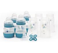 MAM Easy Start Kit de démarrage anti-coliques comprenant 4 biberons et tétine MAM Original Start de 0 à 2 mois, auto-stérilisant, coffret cadeau pour bébé et nouveaux-nés Bleu (différents modèles)