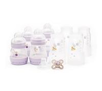 MAM Easy Start Kit de démarrage anti-coliques comprenant 4 biberons et tétine MAM Original Start de 0 à 2 mois, auto-stérilisant, coffret cadeau pour bébé et nouveaux-nés Lilas (différents modèles)