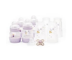 MAM Easy Start Kit de démarrage anti-coliques comprenant 4 biberons et tétine MAM Original Start de 0 à 2 mois, auto-stérilisant, coffret cadeau pour bébé et nouveaux-nés Lilas (différents modèles)