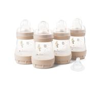 MAM Easy Start Lot de 4 biberons anti-coliques auto-stérilisants MAM à débit lent Taille 1 + 1 tétine à débit moyen Taille 2 Unisexe