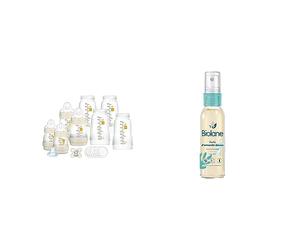 Mam Ensemble de 8 biberons de 130 ml, 160 ml et 260 ml, 1 tétine Start Nanò & BIOLANE - Huile d'amande douce - Bébé - Hydrate et protège la peau - Vitamine E - Soin - Bain - Massage
