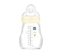 MAM Feel Good A161 Bouteille d'eau en verre avec silicone SkinSoftTM breveté ultra doux pour bébé 0 mois + 170 ml