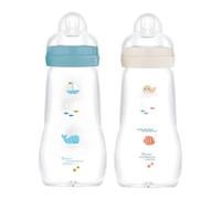 MAM Feel Good Glass Bottle Lot de 2 bouteilles en verre pour garçon 260 ml