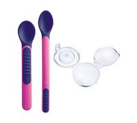 Mam Heat Sensitive Spoon & Cover Cuillère Sensible Rose 2 uts