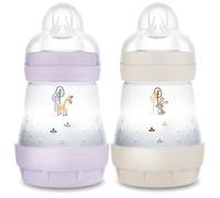 Mam - Lot 2 Biberons Easy Start Anti-Colique 160 ml Tétine débit 1 Lilas + Sable