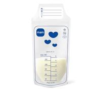 MAM Lot de 100 sacs à lait maternel - En matériau sans BPA ni BPS - Anti-fuite - Avec double fermeture à pression - Fond pratique - Plat et peu encombrant - 180 ml
