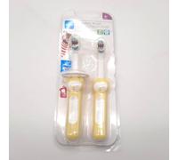 MAM Lot de 2 brosses à dents pour bébé, manche compact, ergonomique et antidérapant, avec protection de sécurité, tête très petite et poils extra doux, neutre, lot de 2