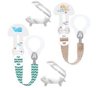MAM - Lot de 2 sangles à tétine - Clip it Fashion & Cover - Avec protection de ventouse - Longueur réglable - Lavable
