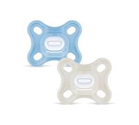 MAM Lot de 2 Sucette 100% Silicone Idéal pour les nouveau-nés avec étui de tétine 0-3 mois, bleu
