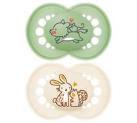 Mam - Lot de 2 sucettes en silicone + boîte de stérilisation Original Nature - 18 mois +