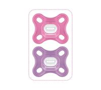 MAM Comfort Sucette Physiologique +0m Rose Lot de 2 + Boîte de Conservation