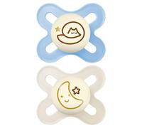 Mam - Lot de 2 sucettes Original Naissance Nuit + Boîte de stérillisation Coloris Aléatoire