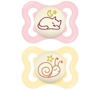 Mam - Lot de 2 sucettes Supreme Silicone Nuit Coloris Aléatoire 2-6 mois