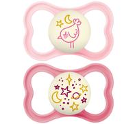 Mam - Lot de 2 sucettes Supreme Silicone Nuit Coloris Aléatoire18 mois +
