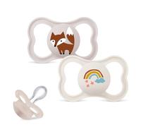 MAM Lot de 2 tétines Air en silicone, design bouclier extra léger et aéré, respectueuses des dents, en silicone SkinSoft, avec boîte à tétine, 16 mois et plus