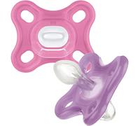 MAM Lot de 2 tétines confortables pour nouveau-né de 0 à 2 mois, livrées dans un étui de stérilisateur, matériaux durables, accessoires pour bébé pour nouveau-né, rose (différents modèles)