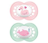 MAM Lot de 2 tétines originales pour bébé de 6 à 16 mois - 94% d'acceptation - Adaptées à l'allaitement - Recommandé par les sages-femmes - Doux pour les dents - Silicone SkinSoft - Cygne/dauphin