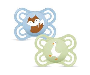 MAM Lot de 2 tétines parfaites pour bébés de 2 à 6 mois, bleu mat | Avec tétine extra fine et flexible en Skin Soft Silicone, facile d'acceptation, avec boîte auto-stérilisante