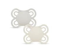 MAM Lot de 2 tétines parfaites pour bébés de 2 à 6 mois, neutre mat | Avec tétine extra fine et flexible en Skin Soft Silicone, facile d'acceptation, avec boîte auto-stérilisante