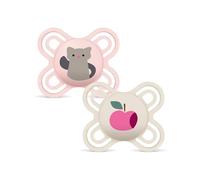 MAM Lot de 2 tétines parfaites pour nouveau-nés de 0 à 2 mois, rose mat | Avec tétine MAM extra fine et flexible en Skin Soft Silicone, facile d'acceptation, avec boîte auto-stérilisante