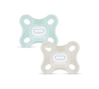 MAM Lot de 2 tétines tout en silicone, 0 à 3 mois, avec tétine symétrique, extra petite et col fin en silicone Skin Soft Silicone facilement acceptable, avec boîte auto-stérilisatrice, MAM Comfort,