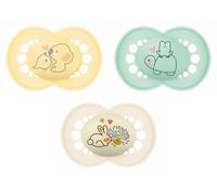 MAM Lot de 3 sucettes originales Day & Night avec tétine en silicone SkinsoftTM ultra douce pour bébé 6 mois Neutre - modèles aléatoire