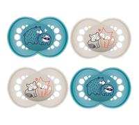 MAM Lot de 4 sucette Original en silicone Winter Dream 16+ mois, 2 boîtes de rangement stérilisées