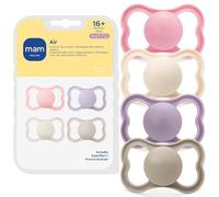 MAM Lot de 4 tétines d'air pour bébés de 16 mois et plus, flux d'air supplémentaire pour peaux sensibles, développées avec des experts médicaux, silicone souple sans BPA, fabriquées en Europe