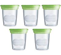 MAM Lot de 5 récipients pour lait et aliments, résilients et stérilisables, en plastique sans Bpa et Bps