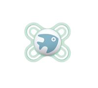 MAM MAM Sucette 0-2 mois en silicone souple pour un développement sain de la cavité buccale, accessoire bébé avec boîte à tétine stérilisateur pratique, bleu clair