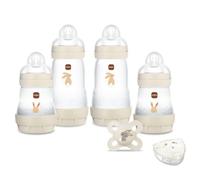 MAM Coffret Naissance - Sable - 4 Biberons + 1 Sucette + 1 Boite Doseuse