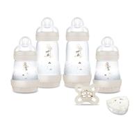 MAM Coffret Naissance - Sable - 4 Biberons + 1 Sucette + 1 Boite Doseuse